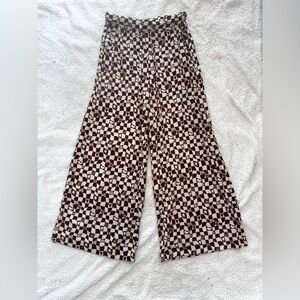 EARTHBOUND Brown and Cream Graphic Checkered Pajama Set